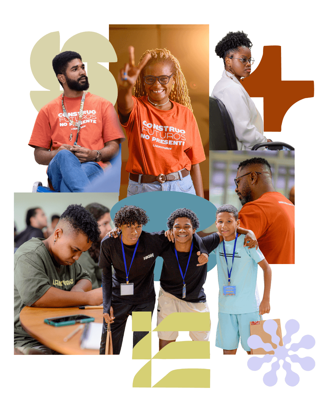 Colagem com atividades e eventos do Lab Futuros