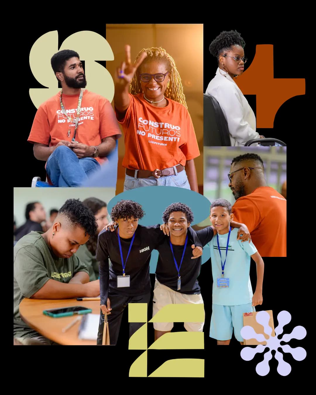 Colagem com atividades e eventos do Lab Futuros